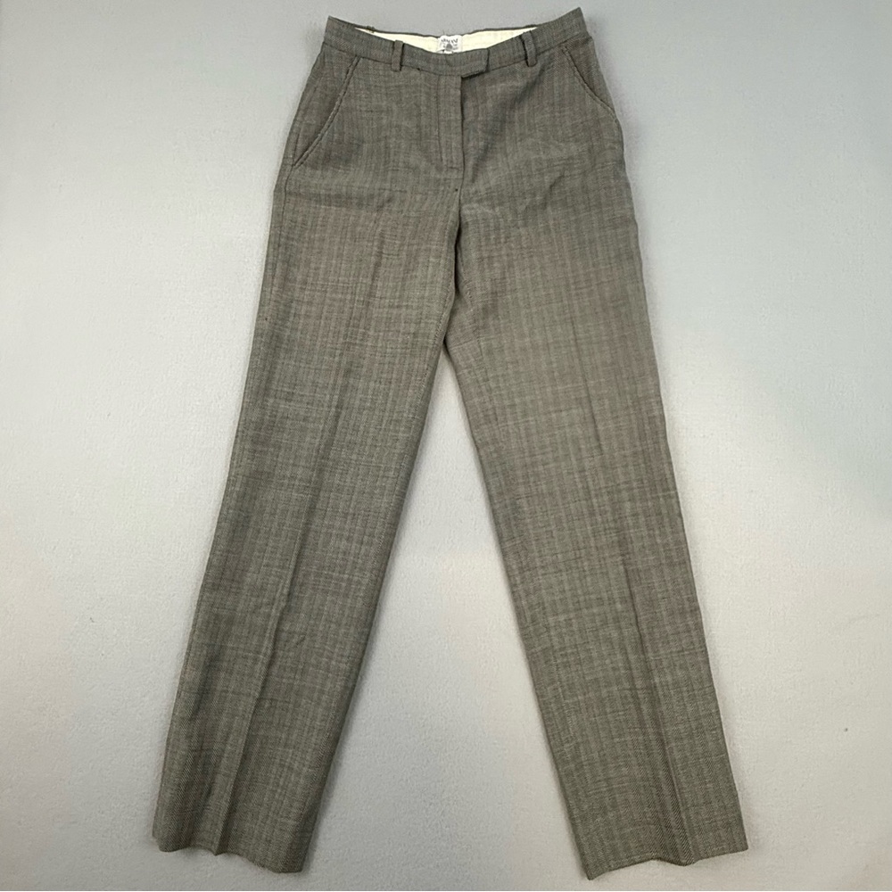 Armani Collezioni Pants Women's Size 4 Herringbone Trousers Slash‎ Pockets Black